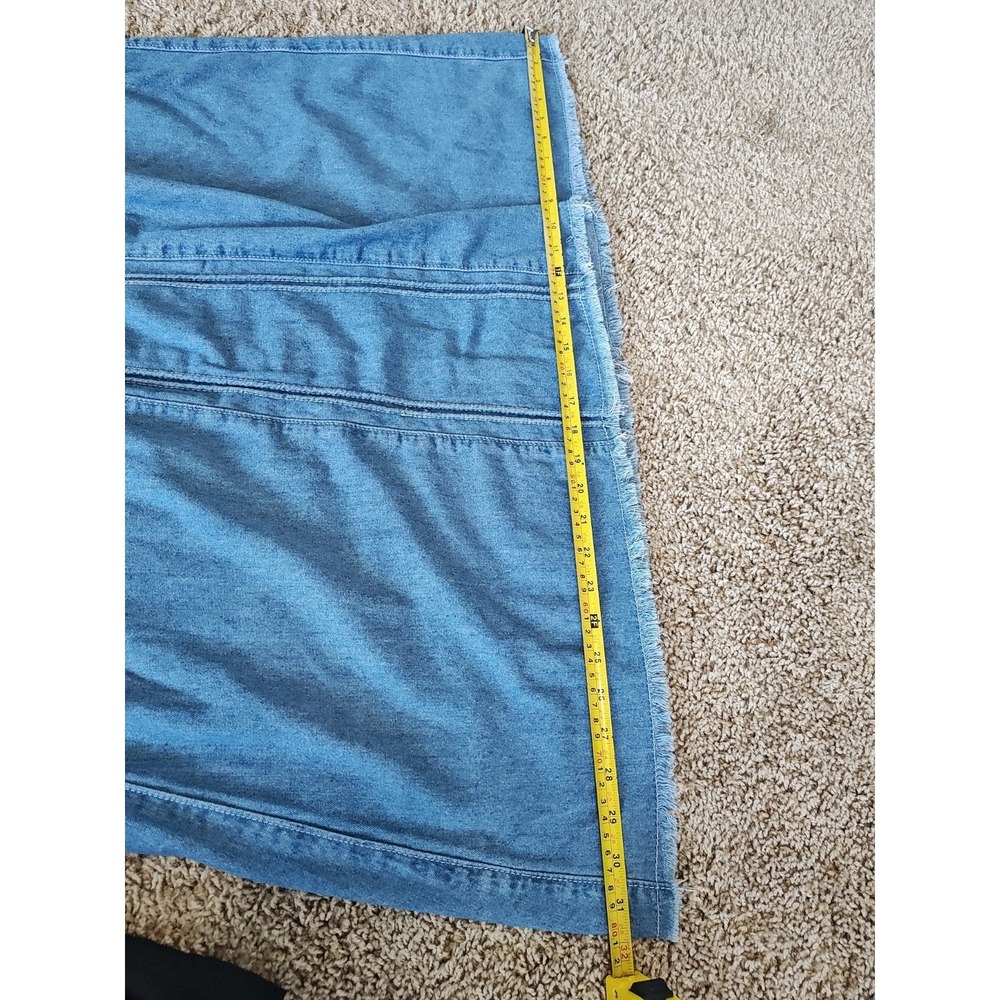 Women Maxi Skirt Size Small Pockets Blue Elastic Waist Casual Career No Slit - Picture 8 of 10